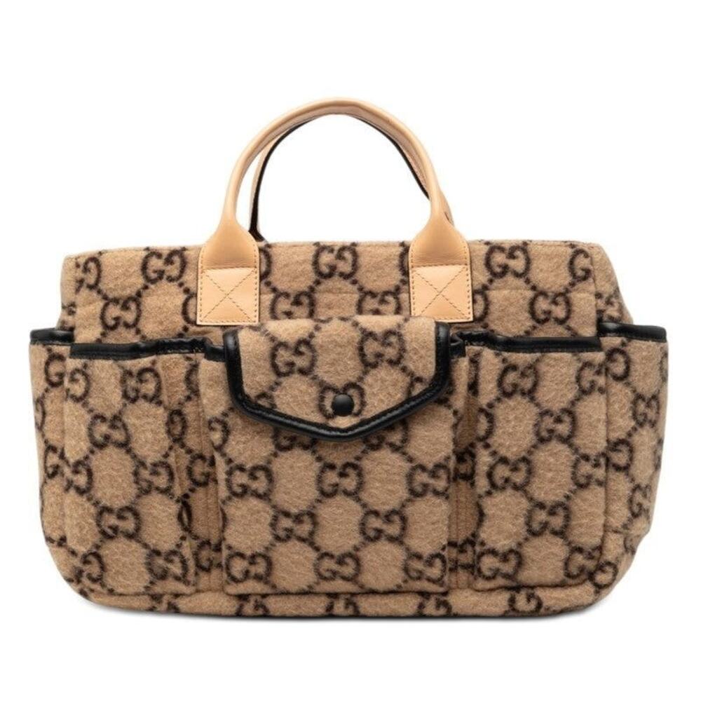 Gucci GG Wool Mini Handbag Beige